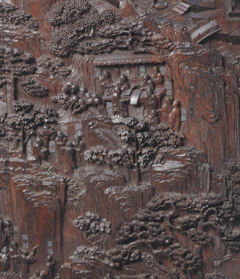 图片[3]-Red sandalwood carved orchid pavilion with eight columns and eight drawers-China Archive